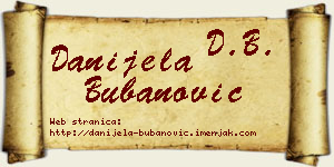 Danijela Bubanović vizit kartica
